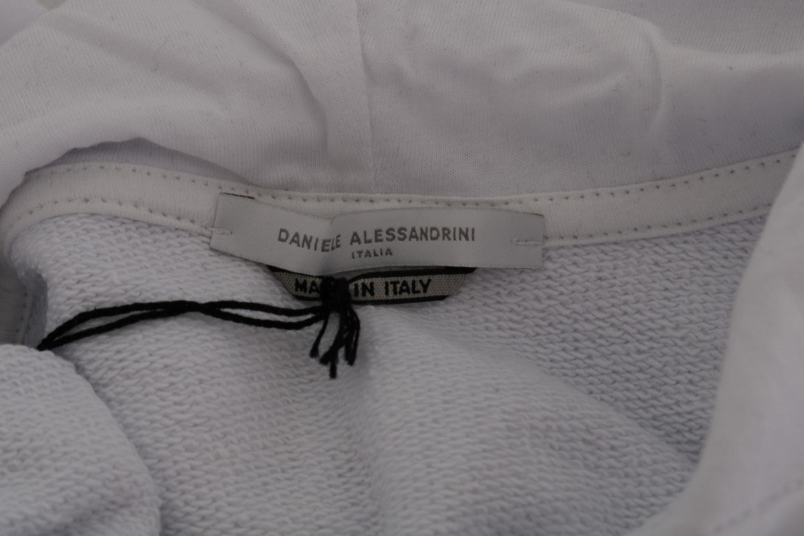 White Pullover Hodded Cotton Sweater Daniele Alessandrini
