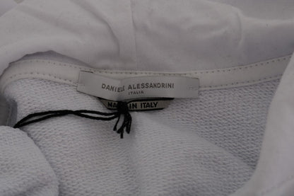 White Pullover Hodded Cotton Sweater Daniele Alessandrini
