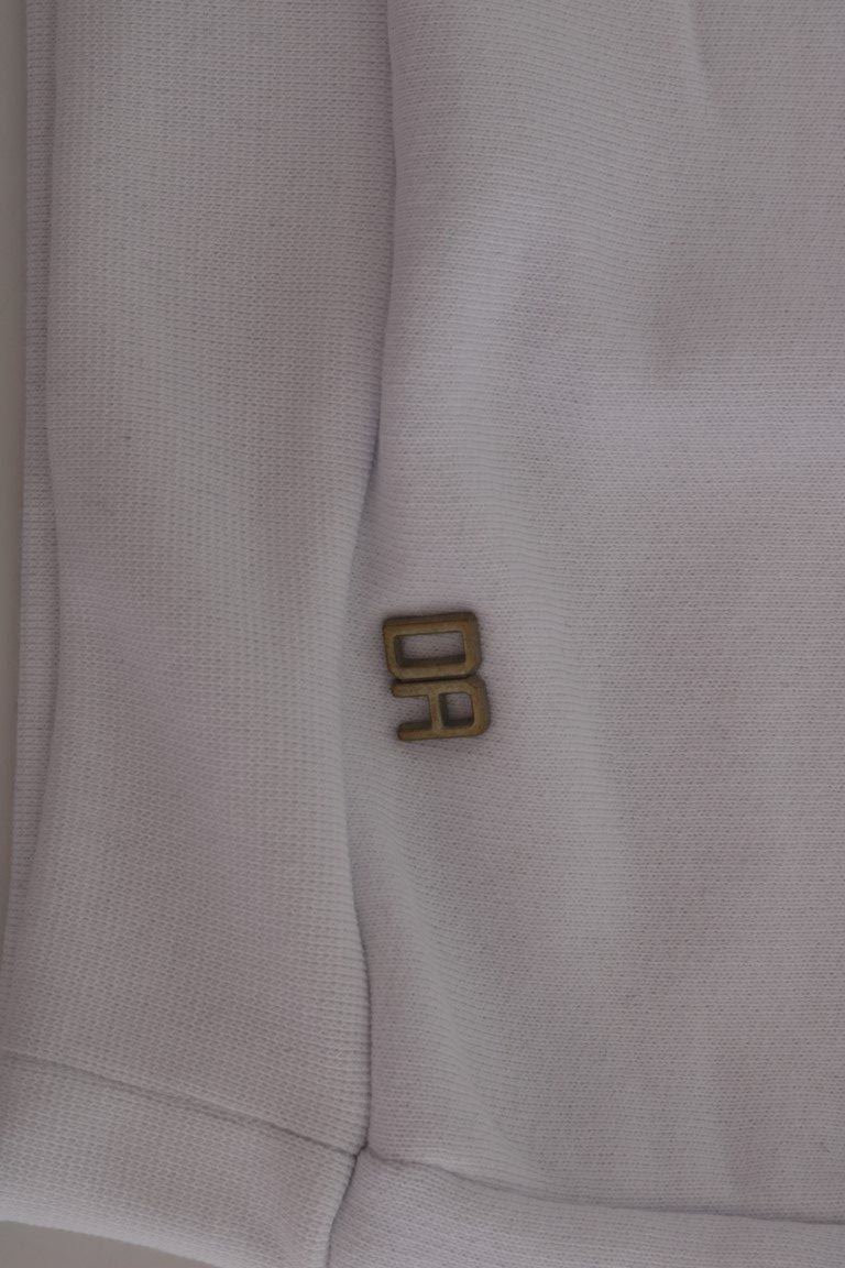 White Pullover Hodded Cotton Sweater Daniele Alessandrini