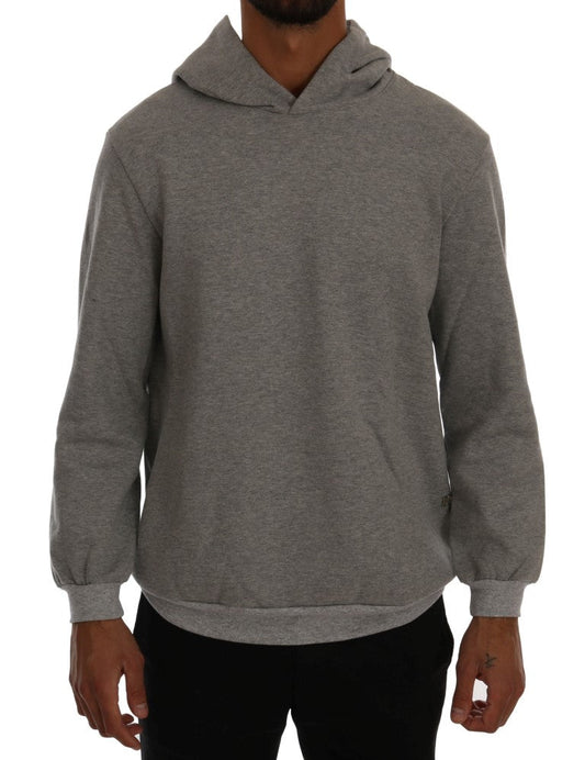 Gray Pullover Hodded Cotton Sweater Daniele Alessandrini