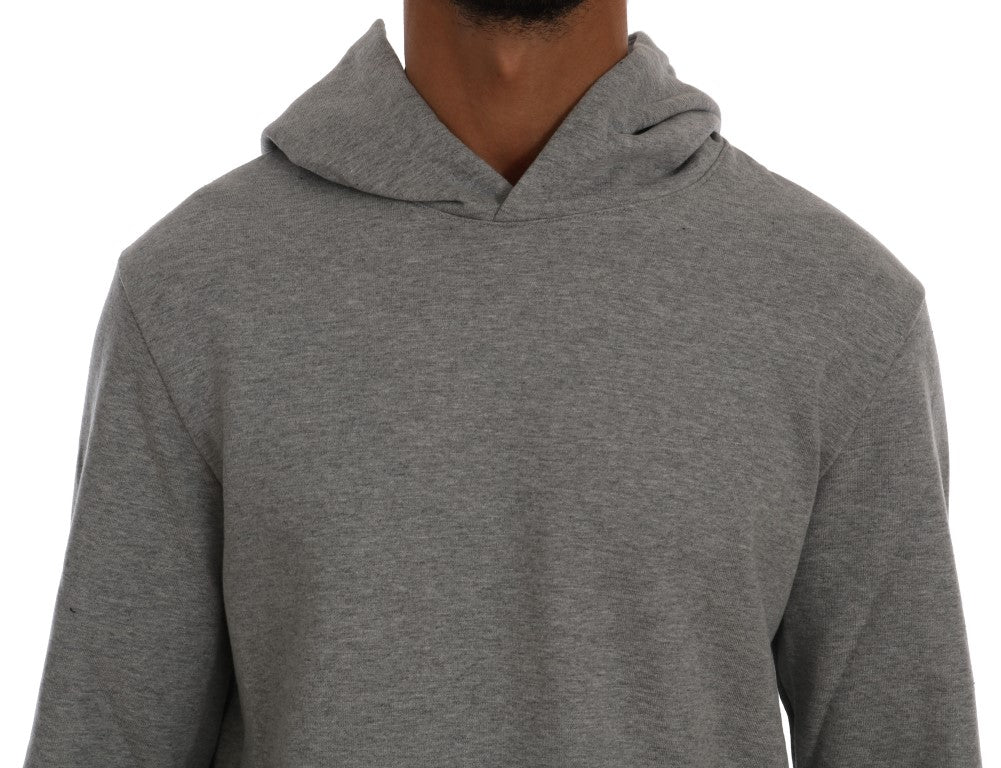 Gray Pullover Hodded Cotton Sweater Daniele Alessandrini
