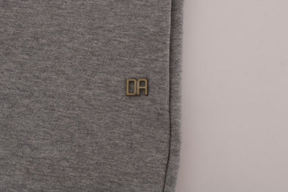 Gray Pullover Hodded Cotton Sweater Daniele Alessandrini