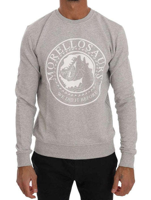 Gray Cotton Crewneck Pullover Sweater Frankie Morello