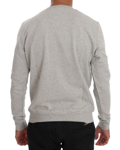 Gray Cotton Crewneck Pullover Sweater Frankie Morello