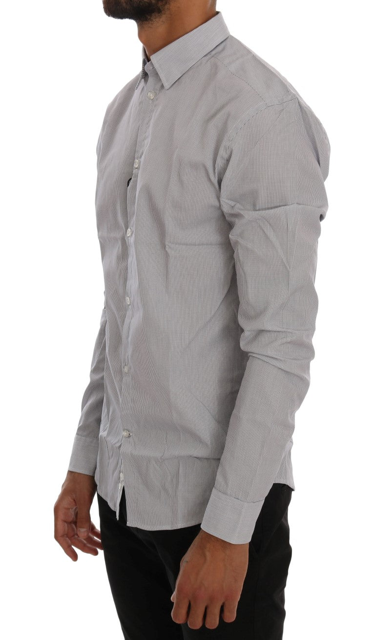 White Blue Check Casual Cotton Regular Fit Shirt Frankie Morello