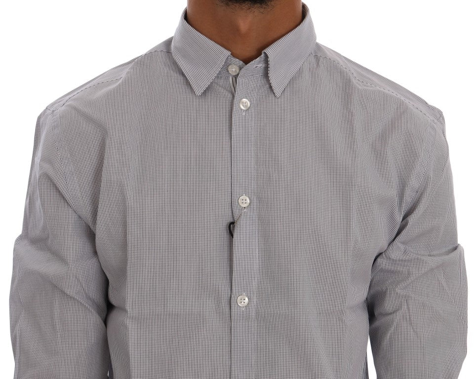 White Blue Check Casual Cotton Regular Fit Shirt Frankie Morello