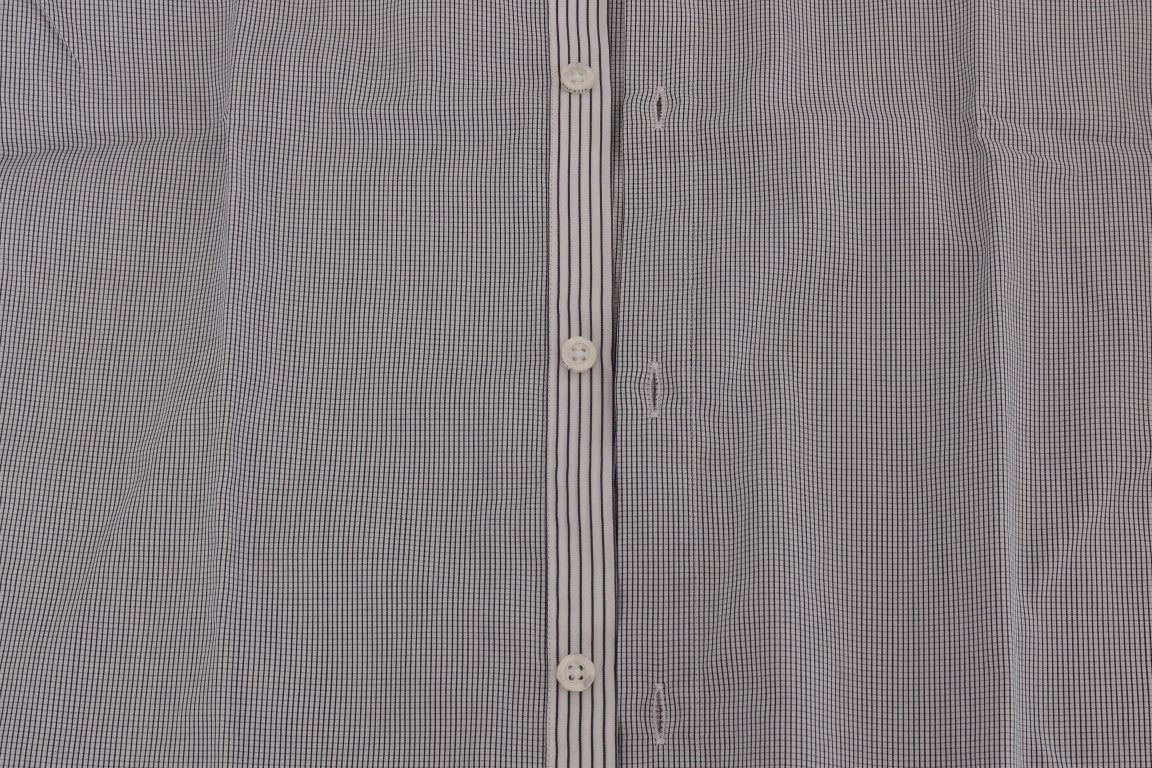 White Blue Check Casual Cotton Regular Fit Shirt Frankie Morello