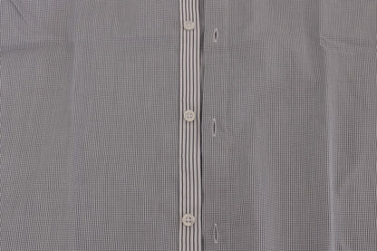 White Blue Check Casual Cotton Regular Fit Shirt Frankie Morello