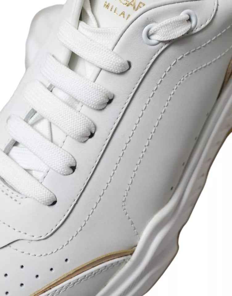 White Gold Leather Men Sneakers DAYMASTER Shoes