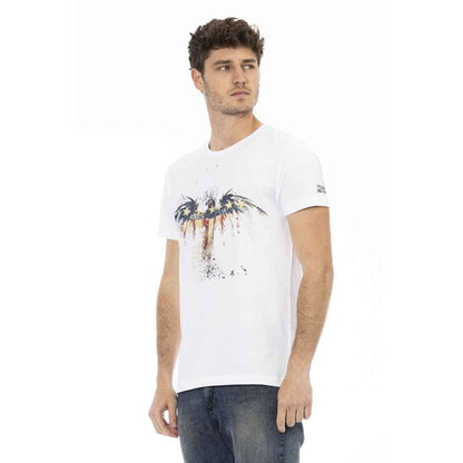 White Cotton Men T-Shirt