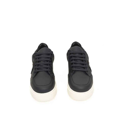 Blue Cowhide Men Sneaker