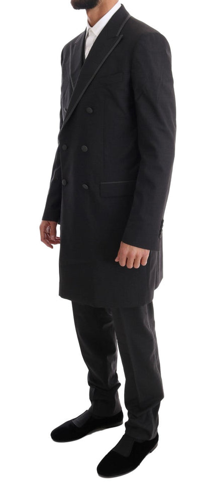 Gray Wool Stretch 3 Piece Two Button Suit Dolce & Gabbana