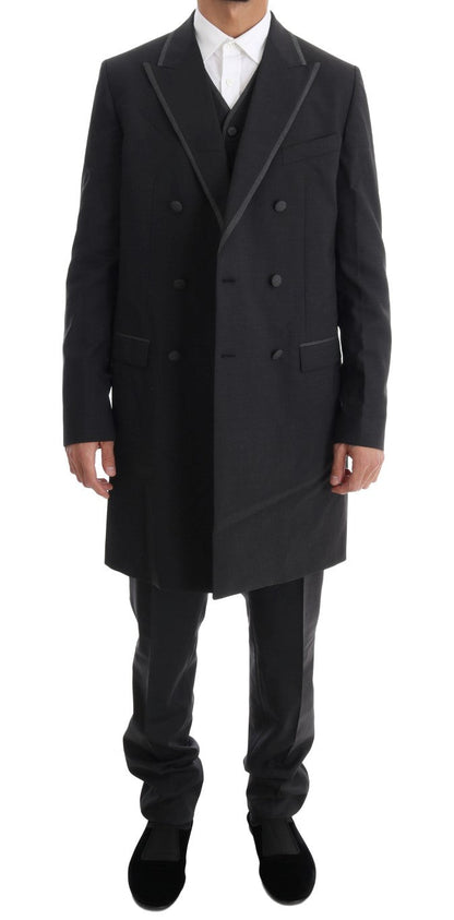 Gray Wool Stretch 3 Piece Two Button Suit Dolce & Gabbana