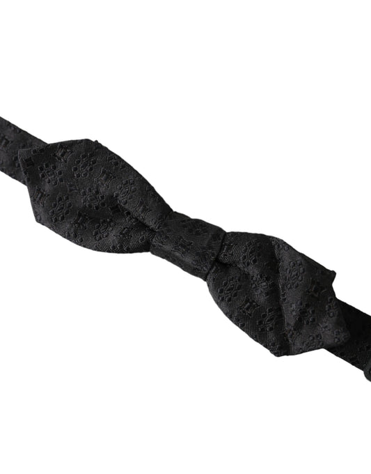 Dark Gray Silk Fantasy Adjustable Neck Men Bow Tie