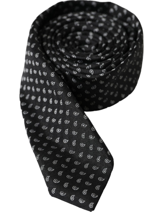Dark Gray Jacquard Patterned Silk Adjustable Men Tie