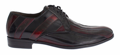Black Bordeaux Leather Dress Formal Shoes Dolce & Gabbana