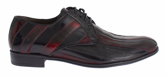 Black Bordeaux Leather Dress Formal Shoes Dolce & Gabbana