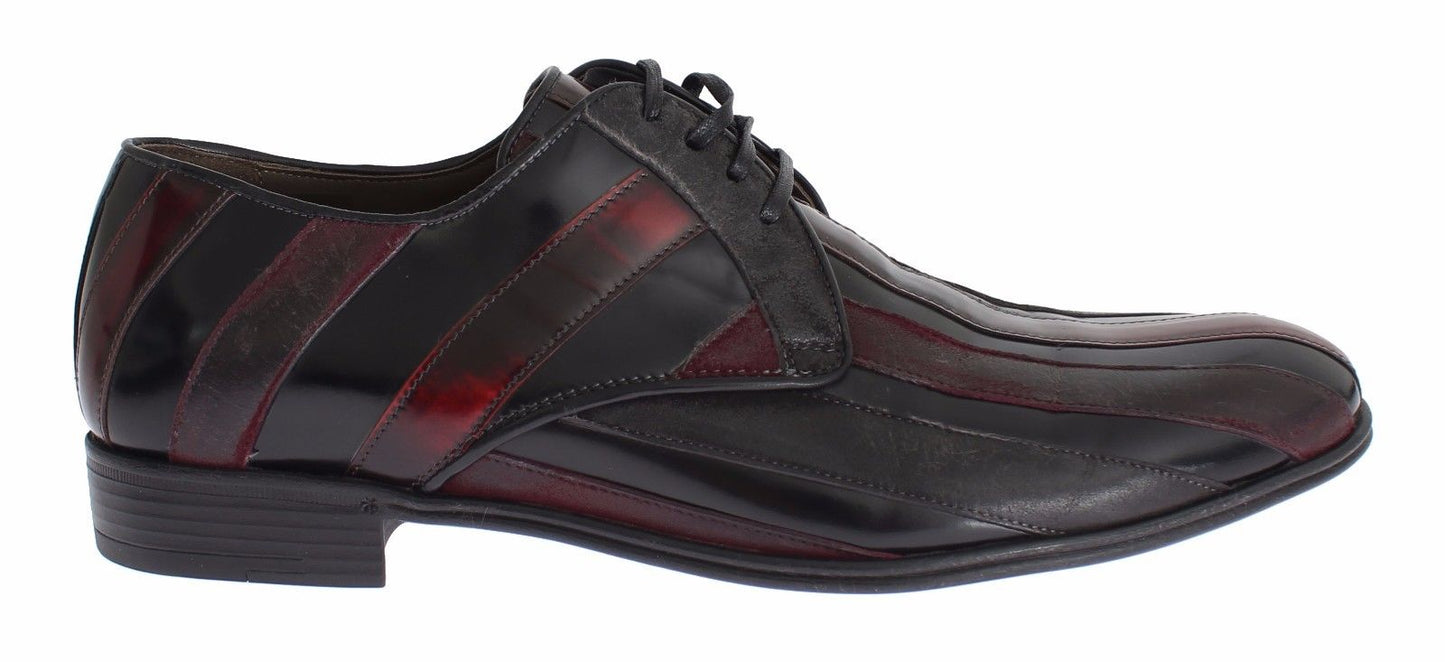 Black Bordeaux Leather Dress Formal Shoes Dolce & Gabbana