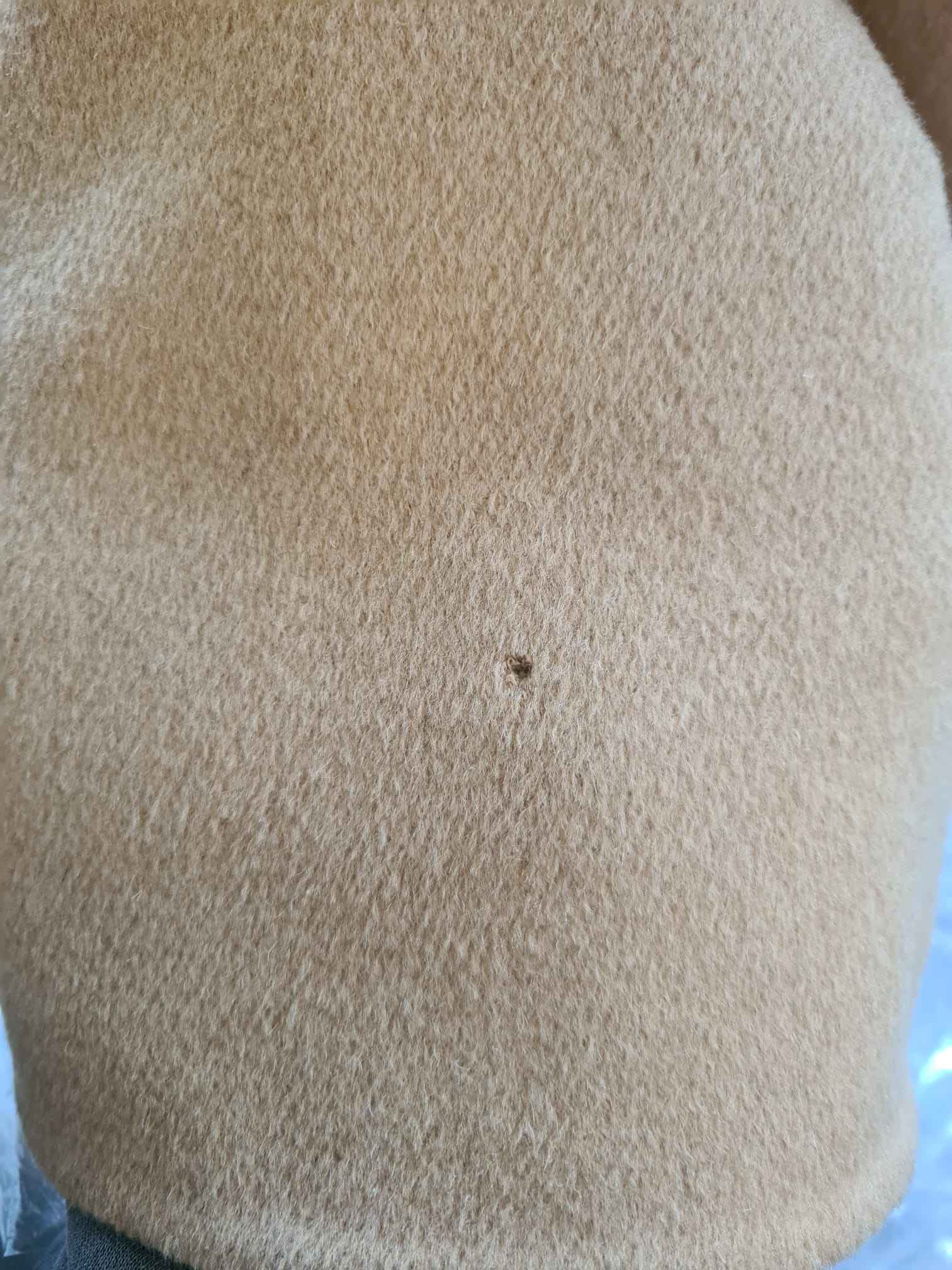 Beige Camel Skin Cashmere Shearling Overcoat Jacket