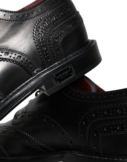 Black Leather Oxford Wingtip Formal Men Shoes