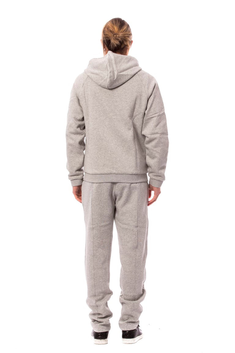 Gray Cotton Hooded Sweatsuit Billionaire Italian Couture