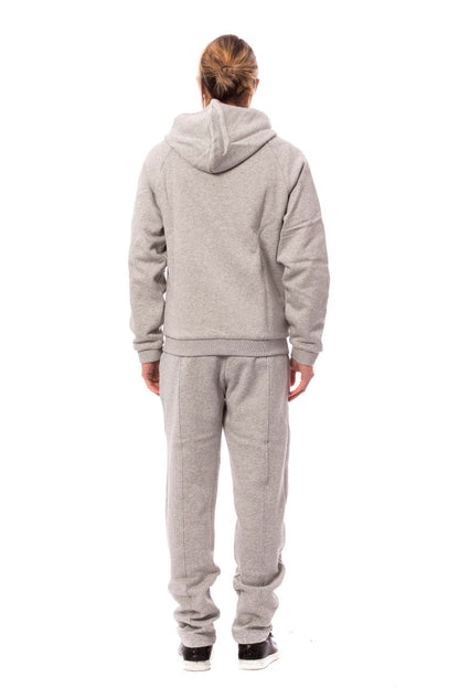 Gray Cotton Hooded Sweatsuit Billionaire Italian Couture