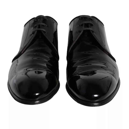 Black Patent Leather Derby Men Dress Shoes