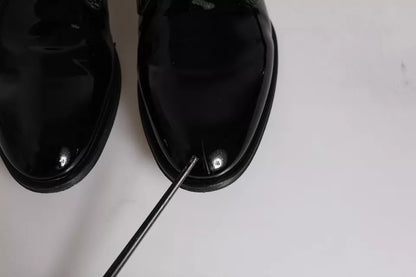 Black Calfskin Leather Derby Men Dress Shoes