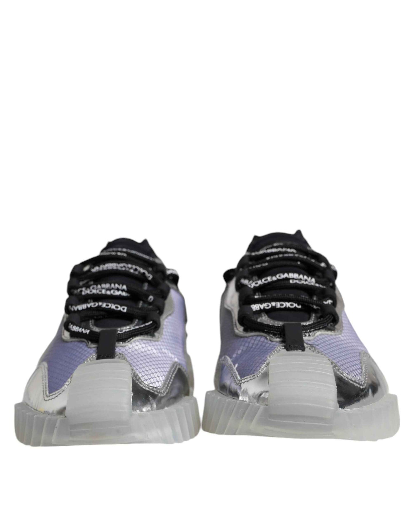 Silver Black Nylon NS1 Low Top Sneakers Shoes