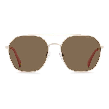 Beige Stainless Steel Sunglasses
