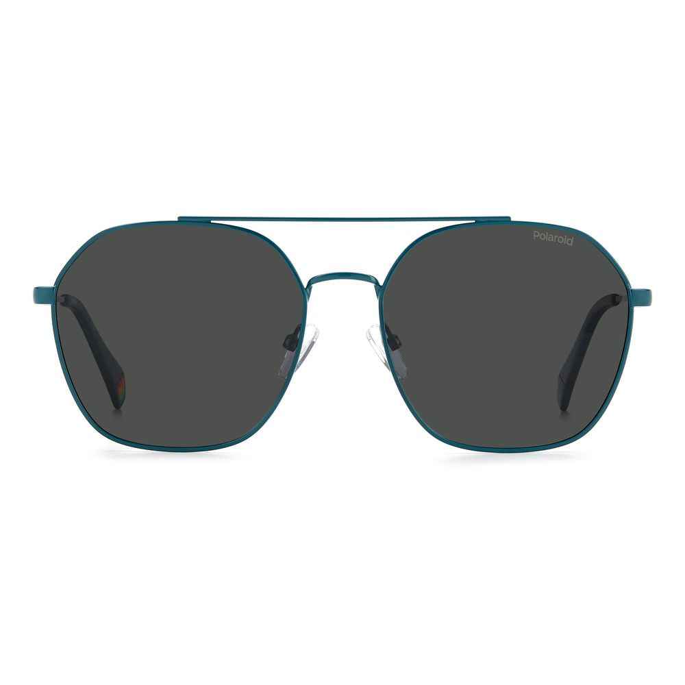 Blue Stainless Steel Sunglasses