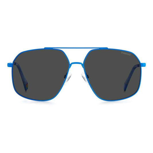 Blue Stainless Steel Sunglasses