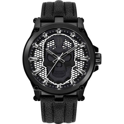 Black Leather Dress Watch