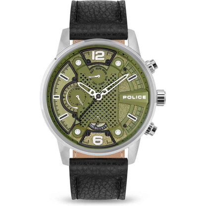 Black Leather Bracelet Watch