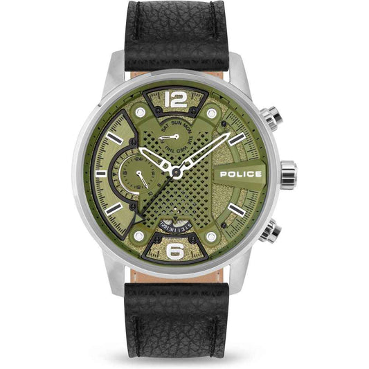 Black Leather Bracelet Watch
