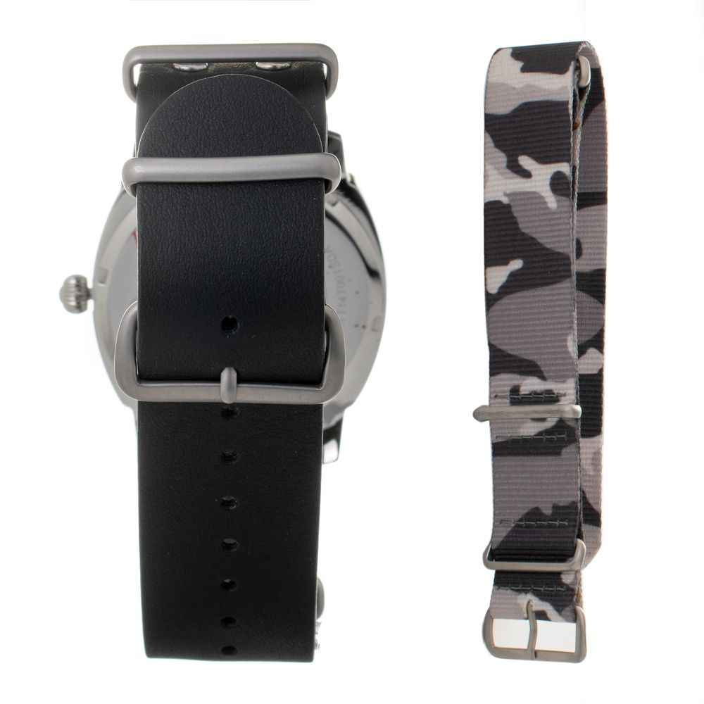 Black Leather Dress Watch