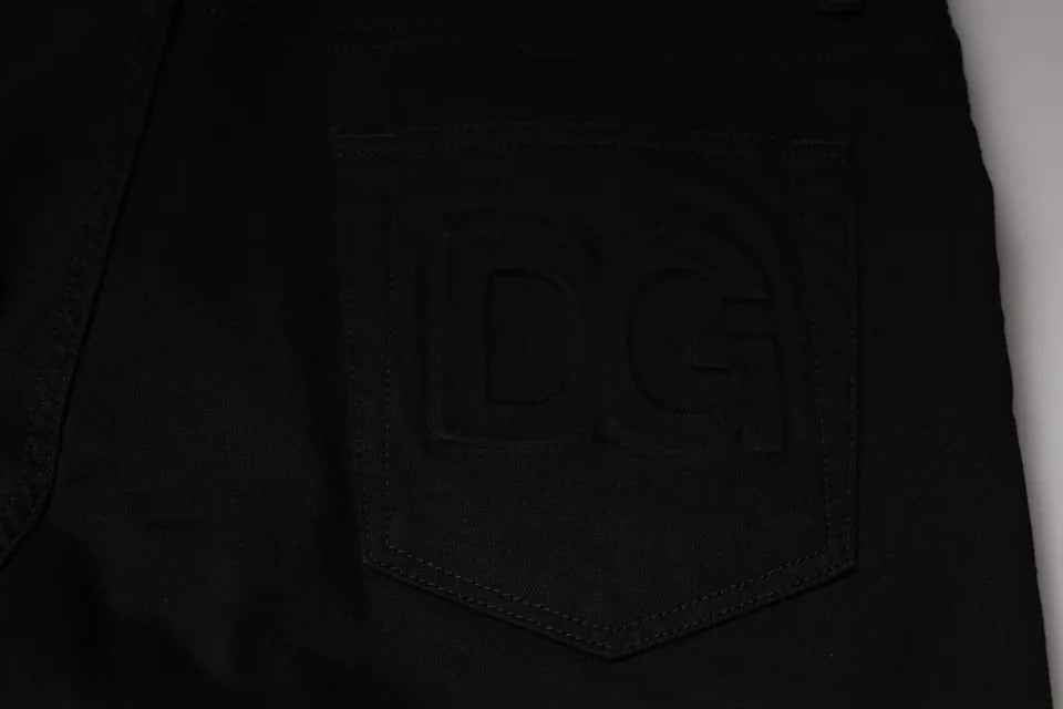 Black Cotton Stretch Skinny Men Denim Jeans