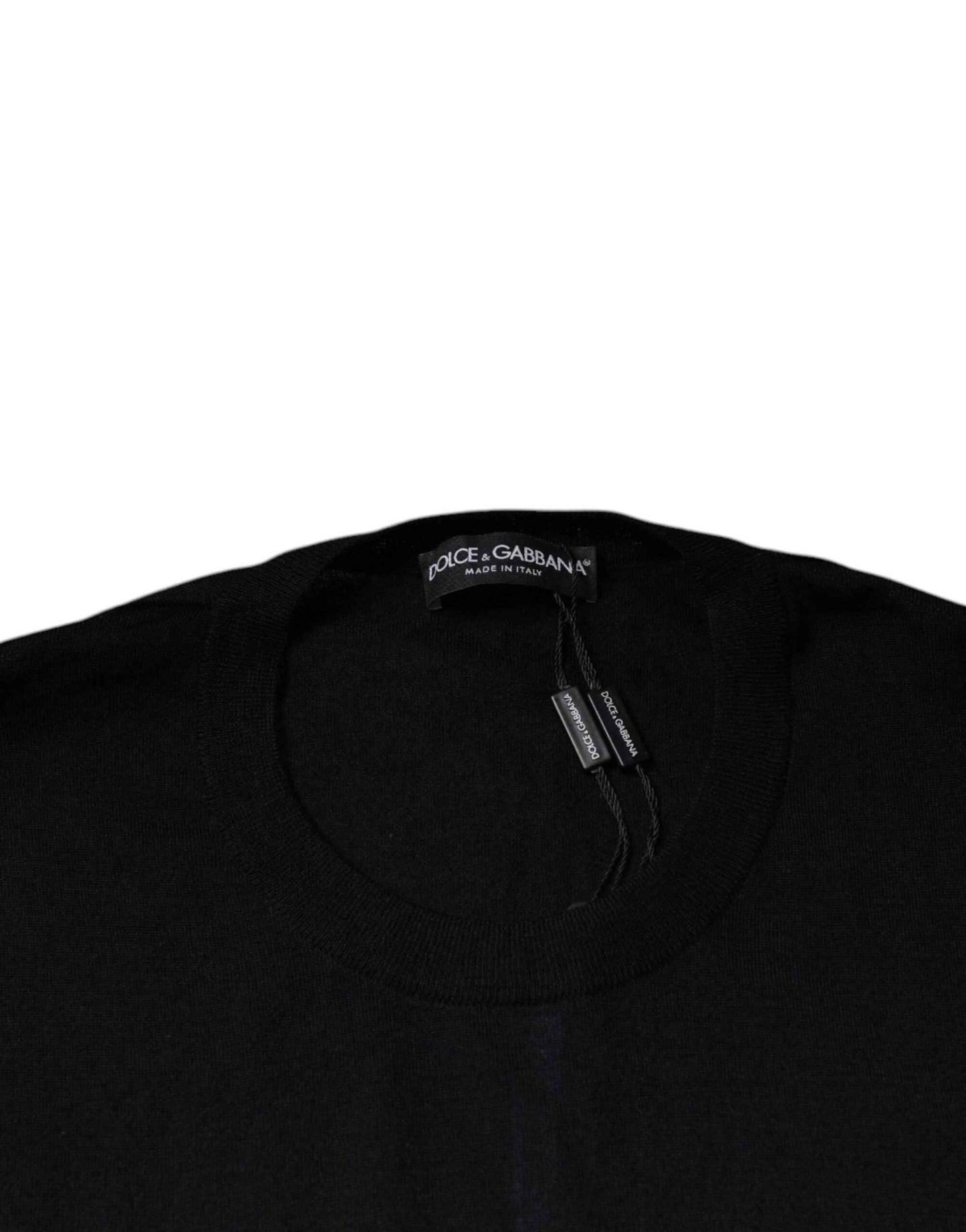 Black Cashmere Crew Neck Pullover Sweater