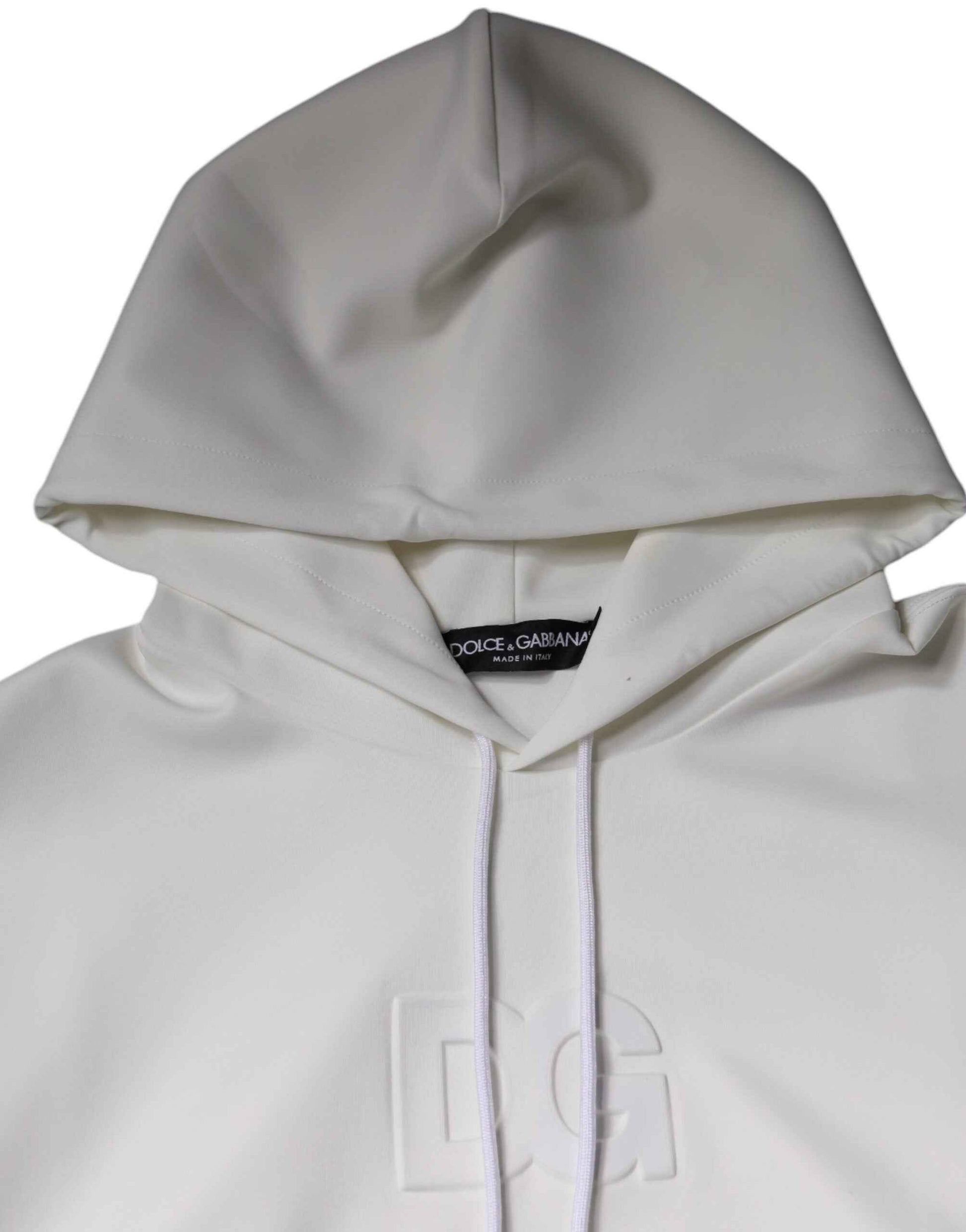 White DG Logo Hooded Men Sweatshirt Sweater