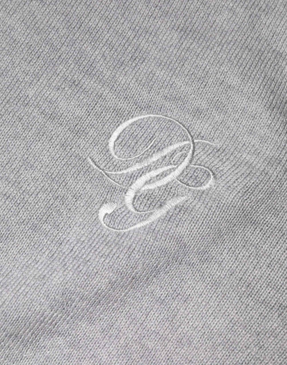 Light Gray Wool Crew Neck Pullover Sweater