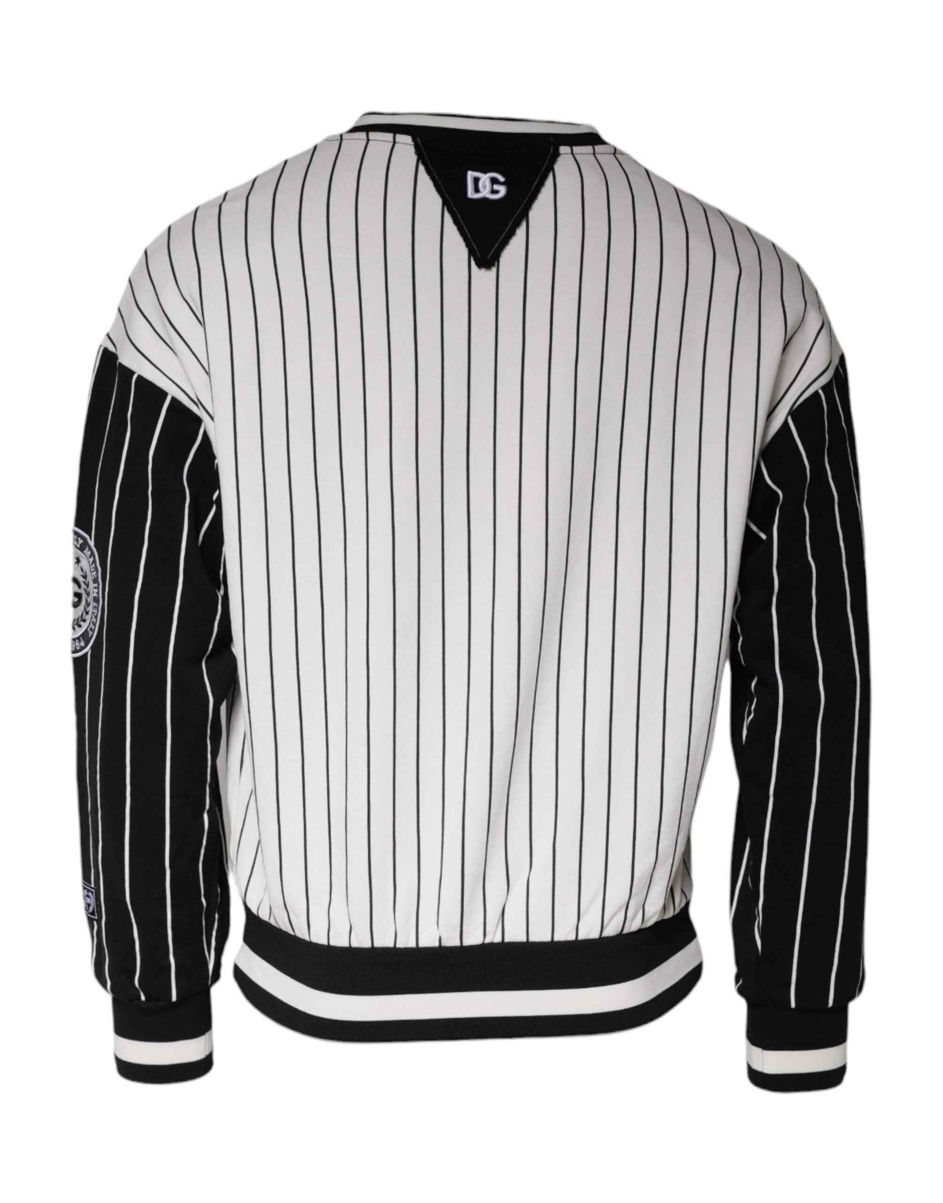 Black White Stripes Logo Sweatshirt Sweater