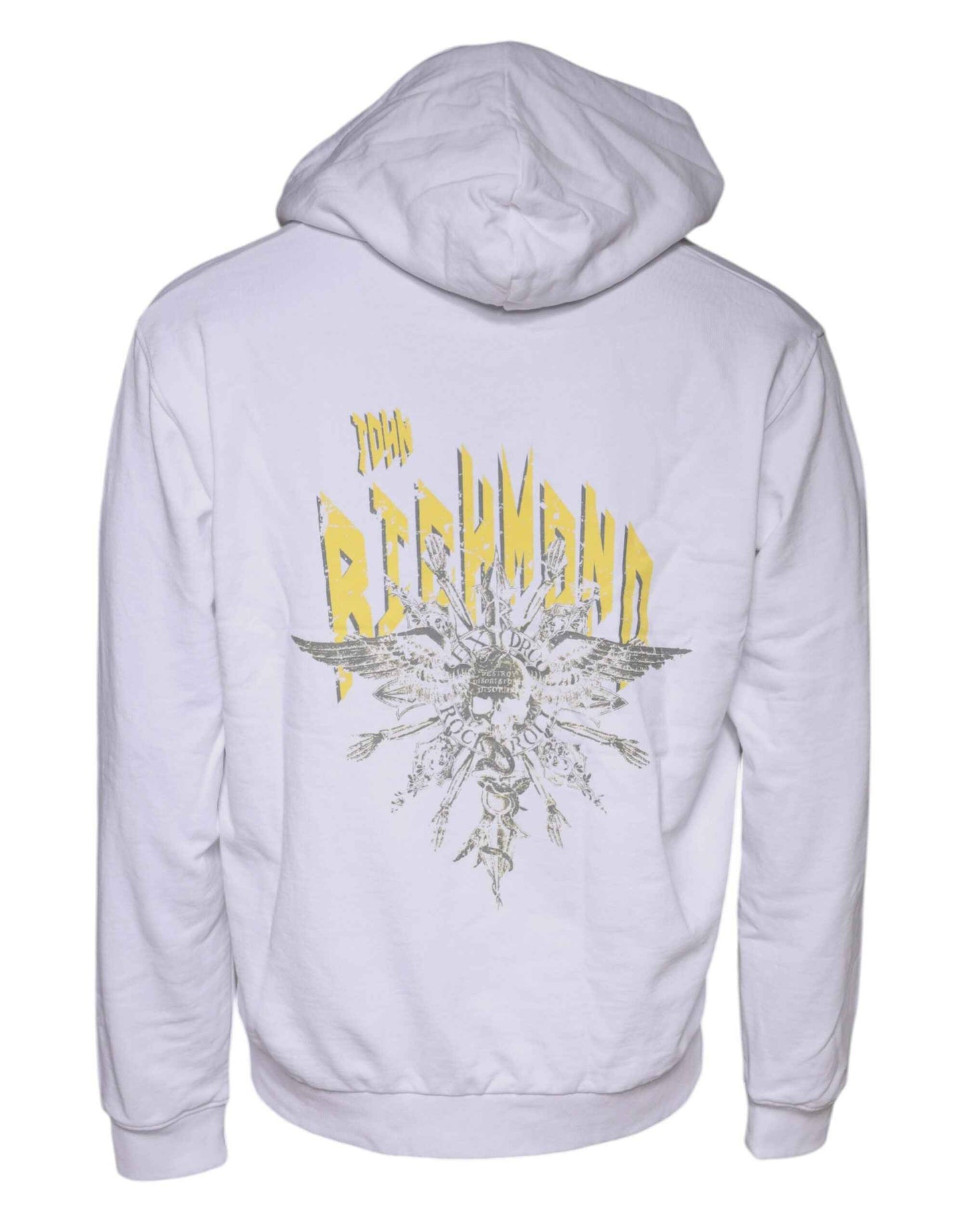 White Logo Cotton Hooded Sweatshirt Sweater