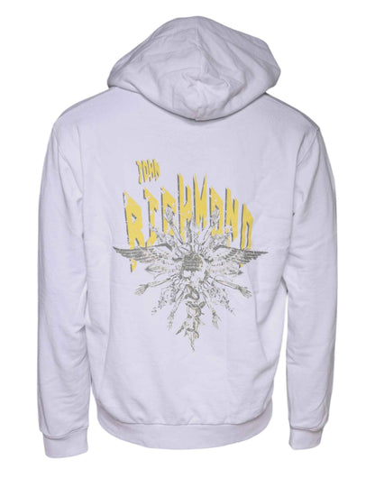 White Logo Cotton Hooded Sweatshirt Sweater