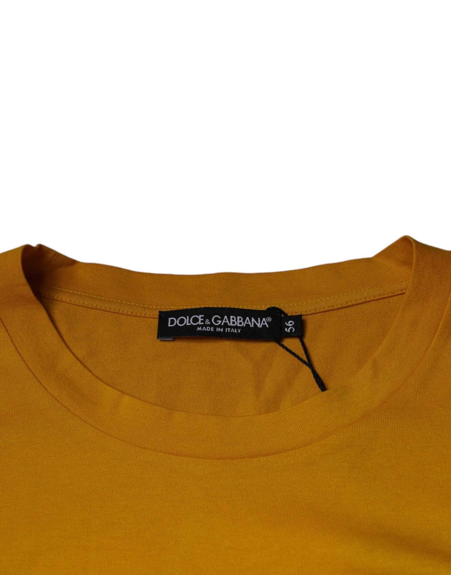 Mustard Embossed Logo Crew Neck T-shirt