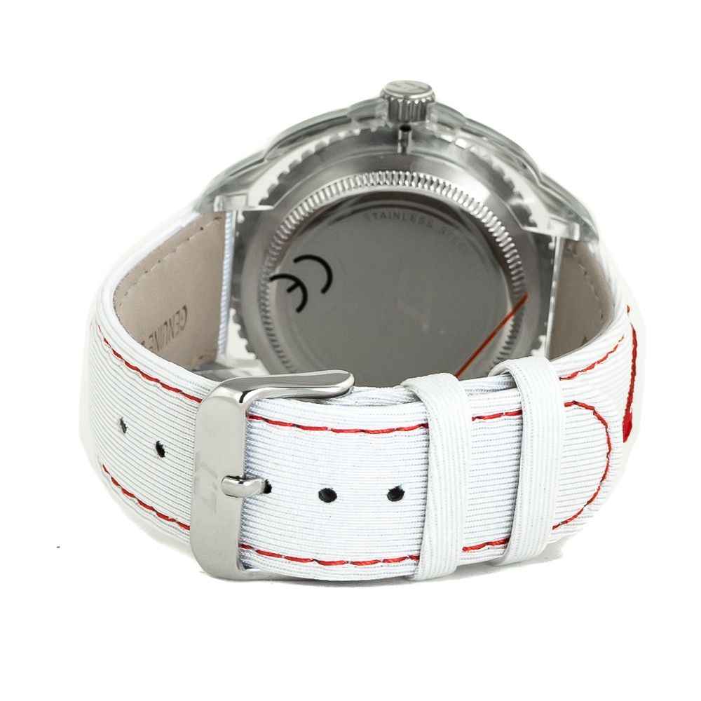 White Leather Dress Watch