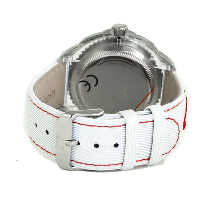 White Leather Dress Watch