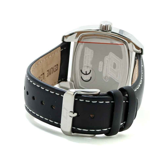 Black Leather Dress Watch