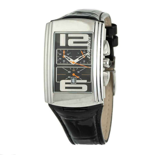 Black Leather Dress Watch