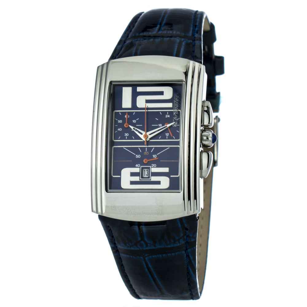 Blue Leather Dress Watch