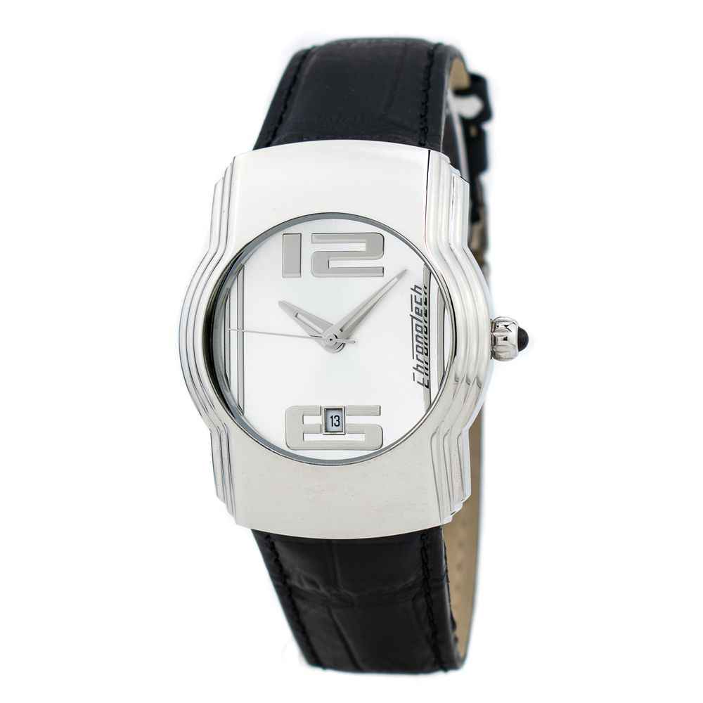 Black Leather Dress Watch